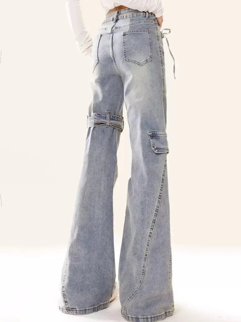 Women’s Bow Patchwork Baggy Jeans
