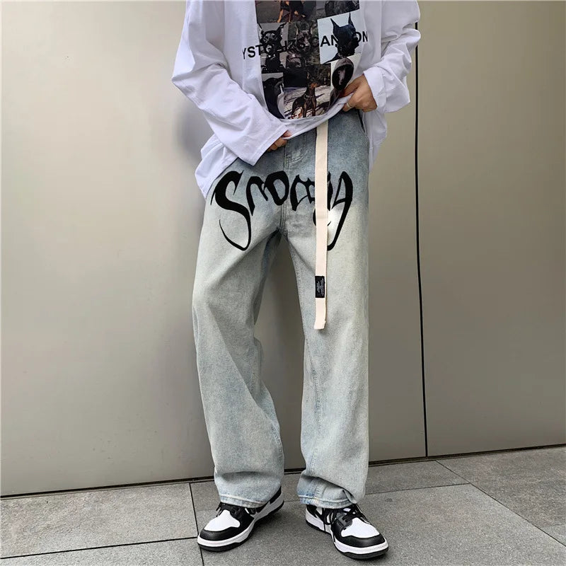 Vintage Belt Baggy Jeans