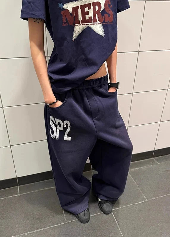 High-Quality Oversized Letter Print Dance Jogger