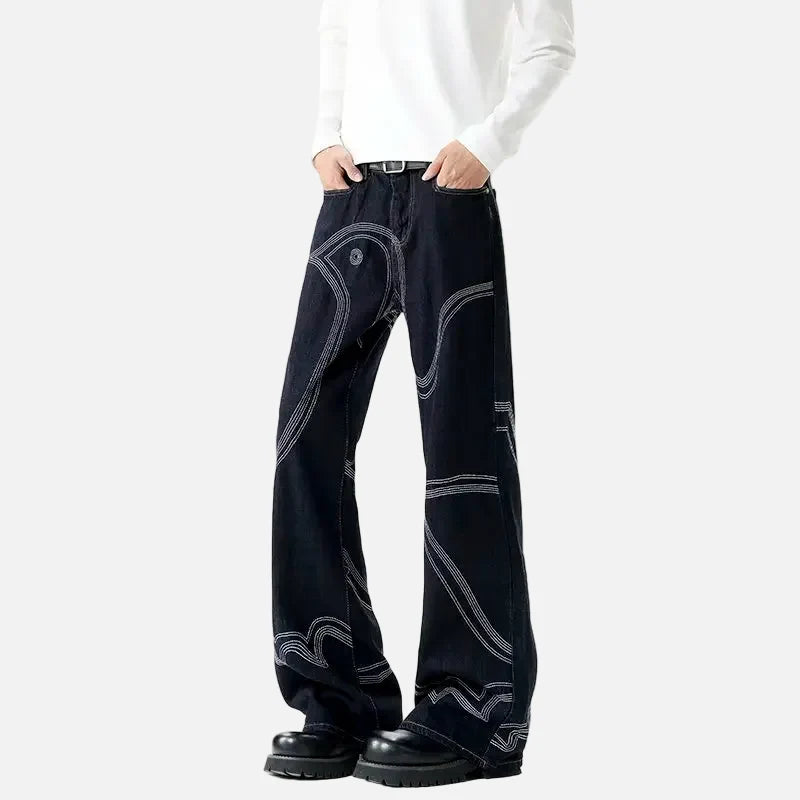 Vintage Chic Multistitch Denim Jeans
