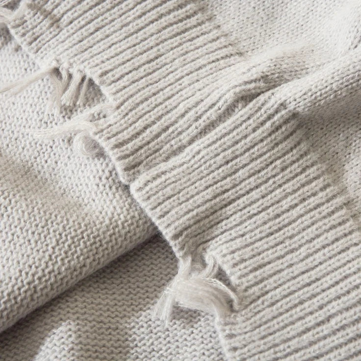 Y2K Distressed Smiley Knit Sweater