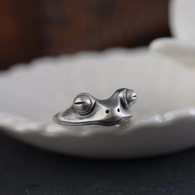 Gothic Adjustable Punk Frog Animal Ring