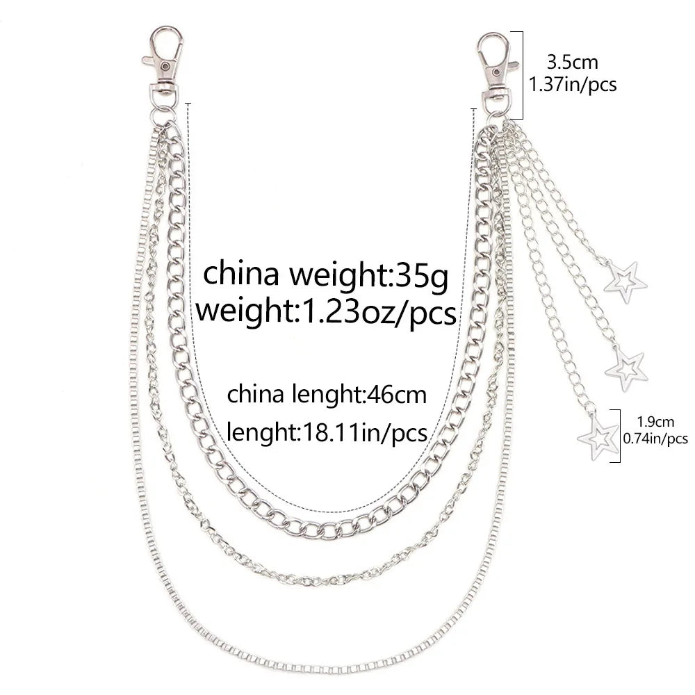 Y2K Star Punk Jeans Chain