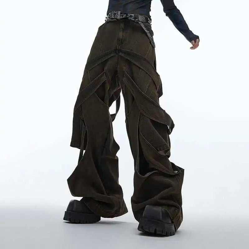 Vintage Patchwork Wornout Hollowed Out Jeans