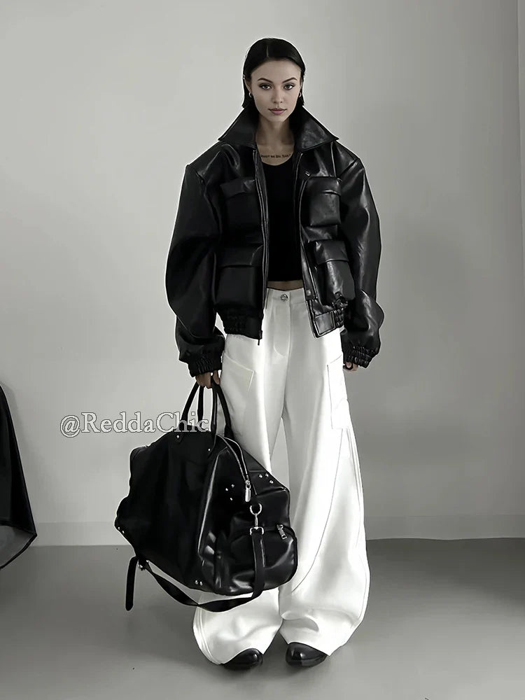 Durable Slim Fit Chic White Cool Pants