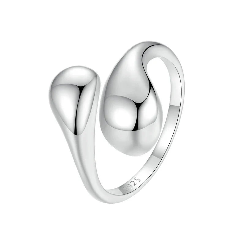 Chunky Water Droplet Sterling Silver Ring