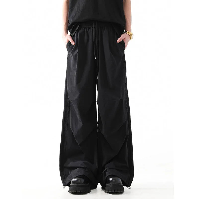Summer Casual Pleated Wide Leg Pants