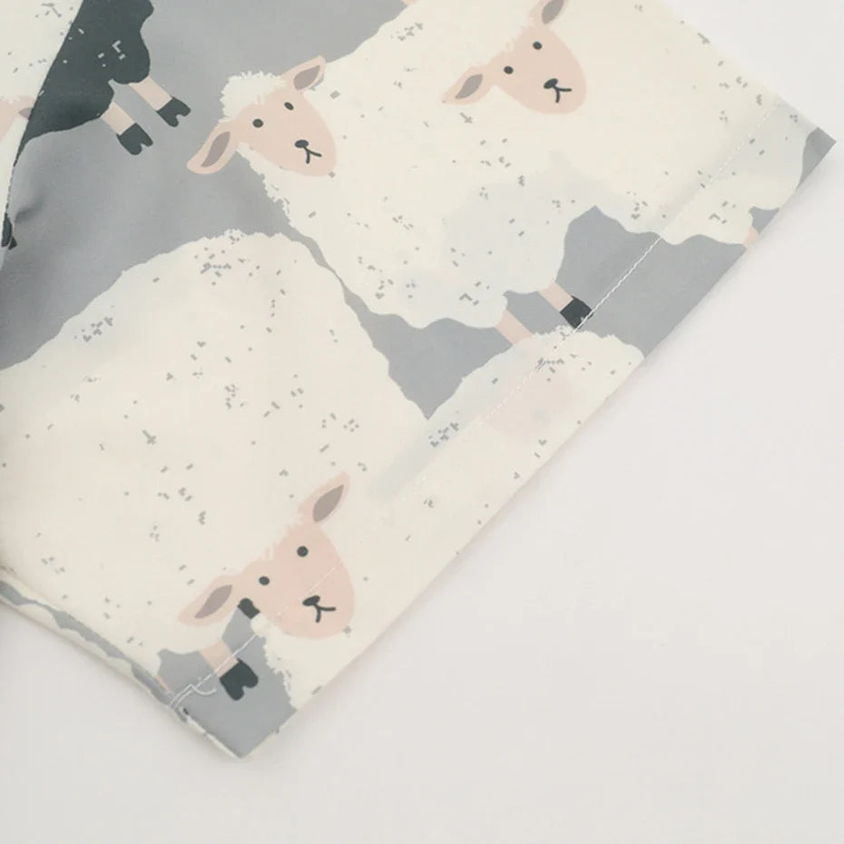 Sheep Print Loose Casual Button-Up Shirt