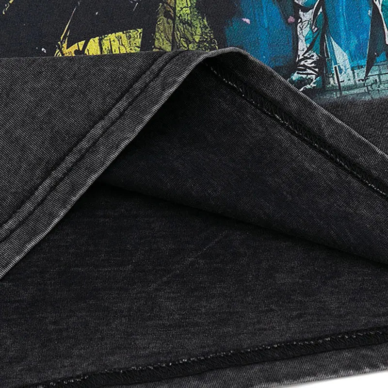 Graphic Vintage Black UFO Alien T-Shirt