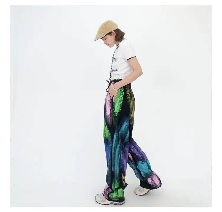 Graffiti Colorful Oversize Elastic Waist Pants