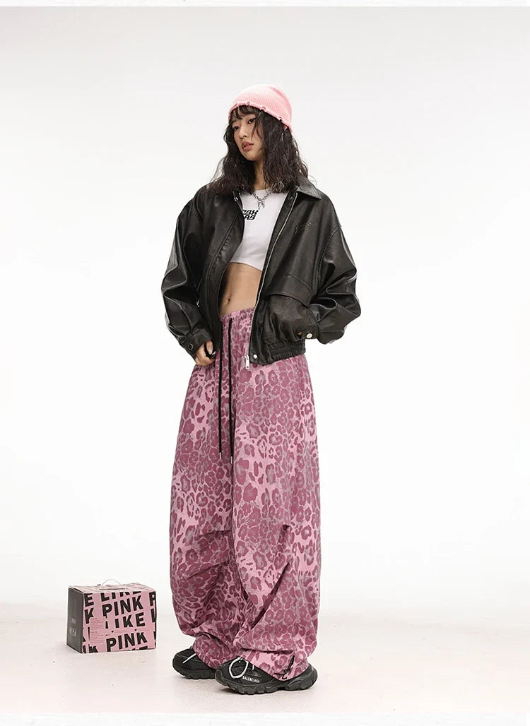 Pink Leopard Dance Hip Hop Pants