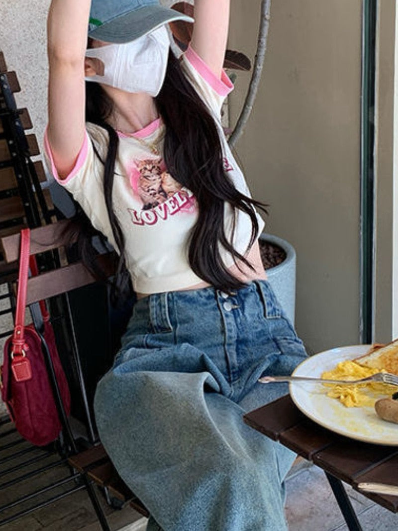 Lovely Life Crop T-shirts