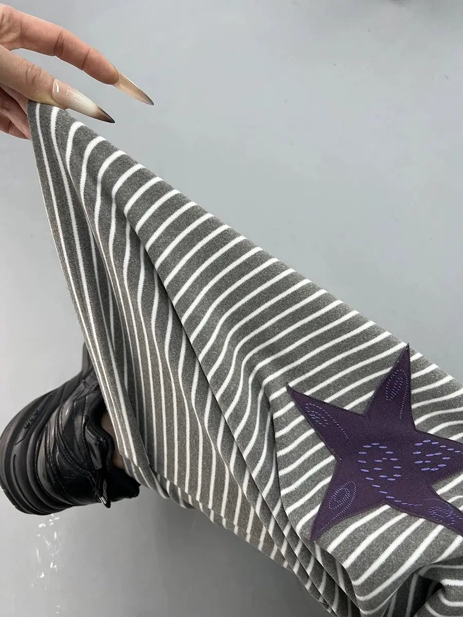 Wide Leg Star Print Japanese Style Sweatpants