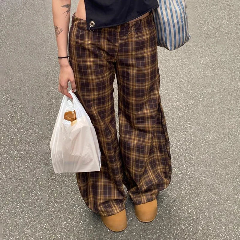 Streetwear Style High Waist Baggy Trousers