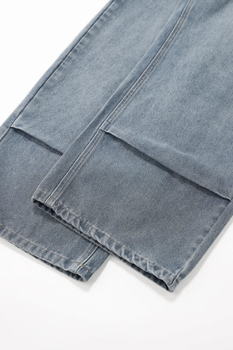 Vintage Distressed With Scarf Washed Denim Jeans