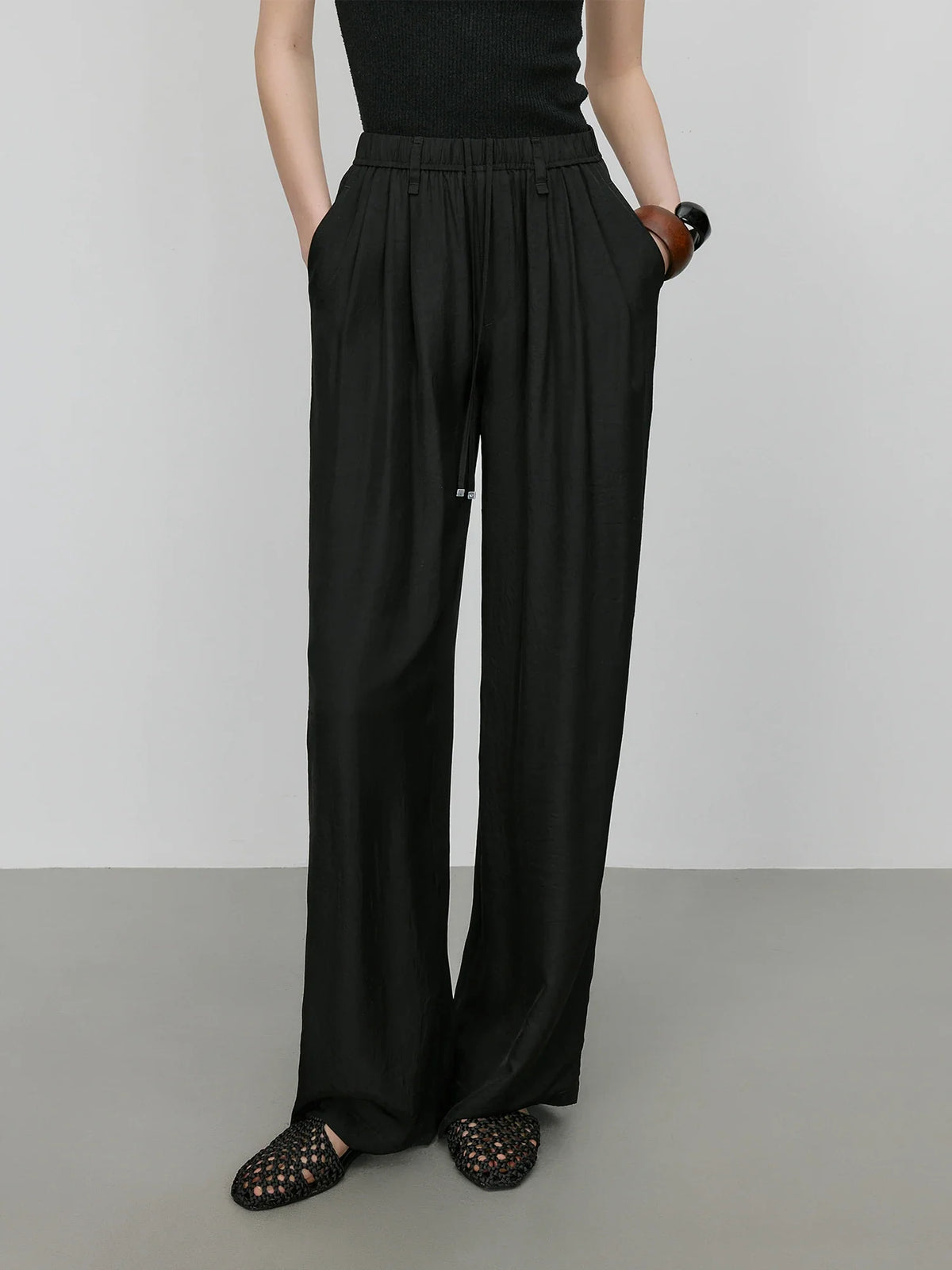 Premium Acetate Wide Leg Summer Pants