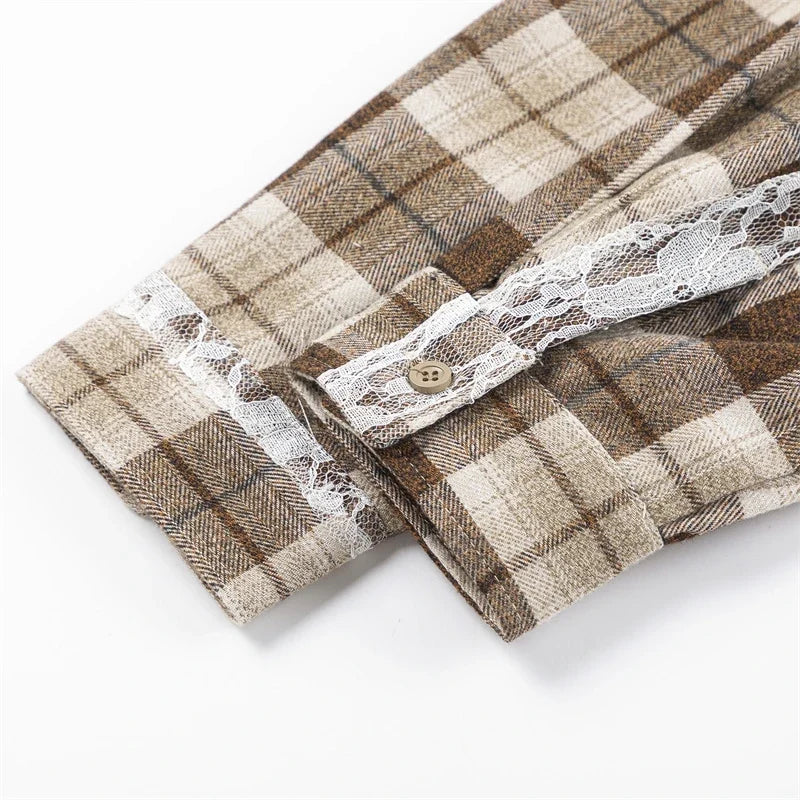 Luxury Elegant Plaid Blouse Shirt