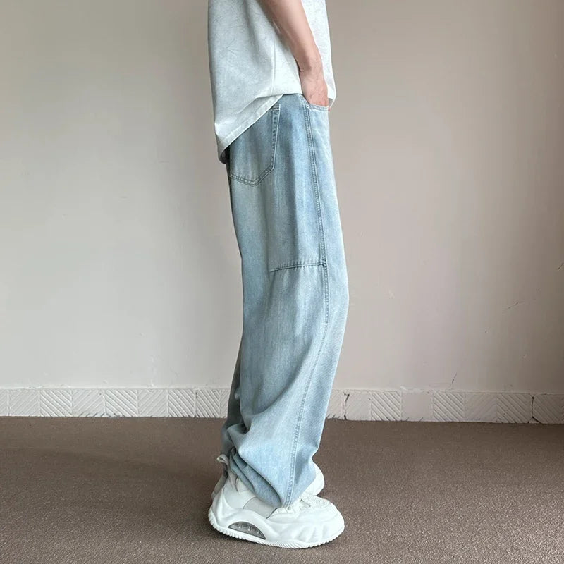 Korean Baggy Light Blue Jeans