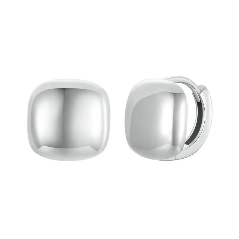 Chunky Square Hoop Sterling Silver Earring