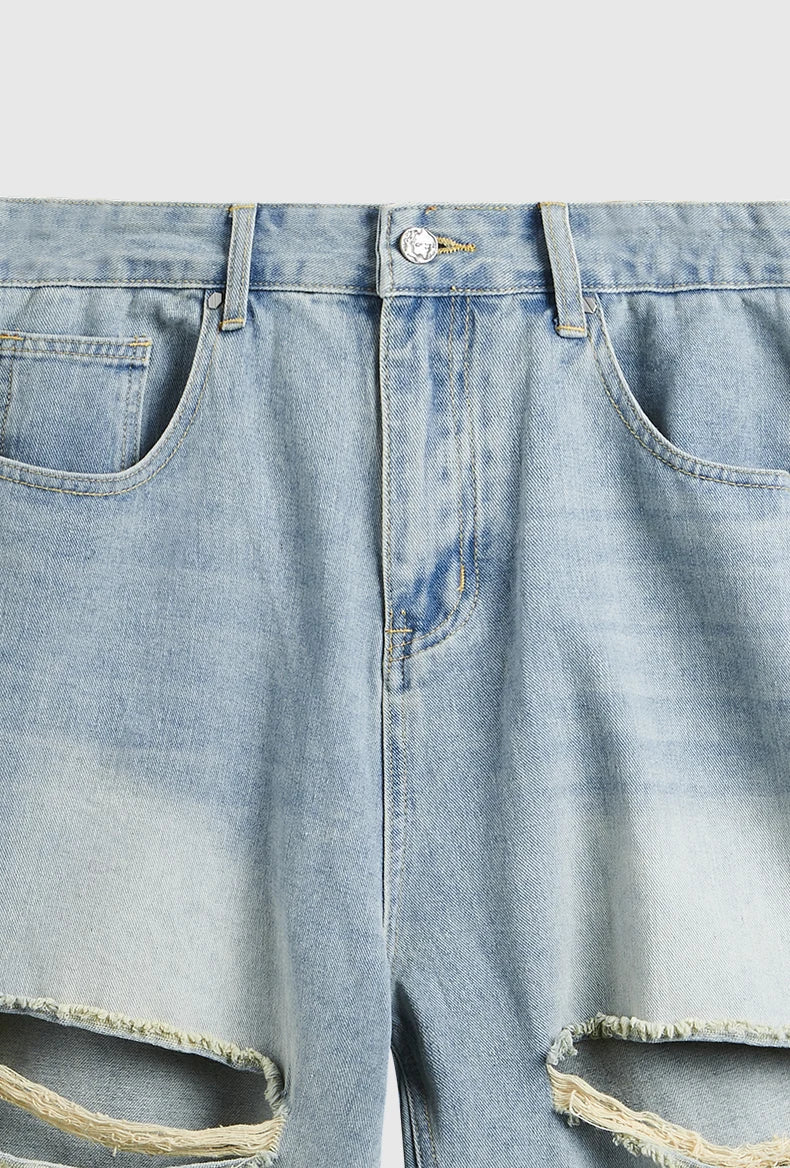 Vintage Ripped Holes Denim Jorts