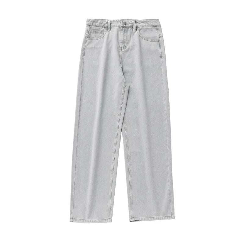 Relaxed Fit Vintage Washed Straight Jeans
