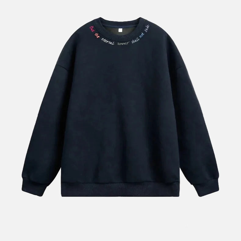 Rainbow Letter Embroidery Crewneck Sweatshirt