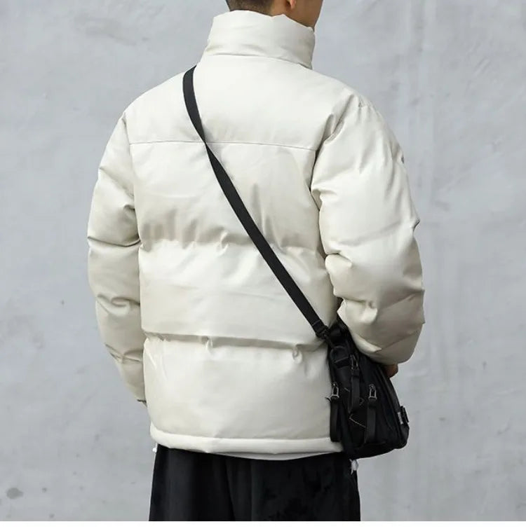 Men Black Winter Parka Padded Casual Jacket