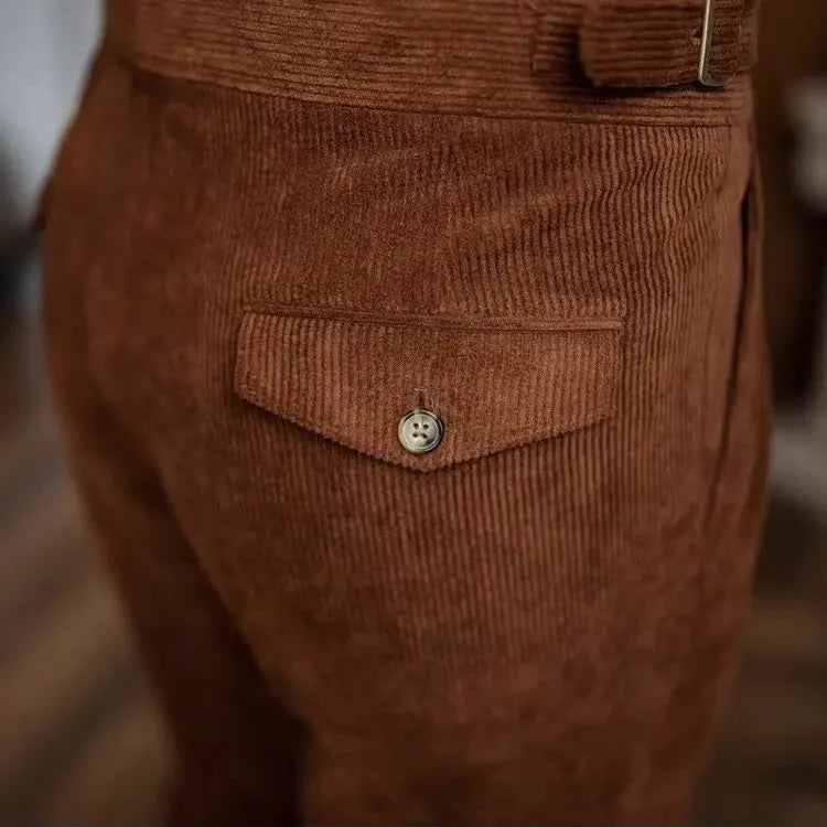 Self-Belt Corduroy Pants