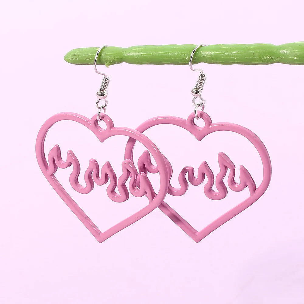 Beaded Heart Drop Earrings