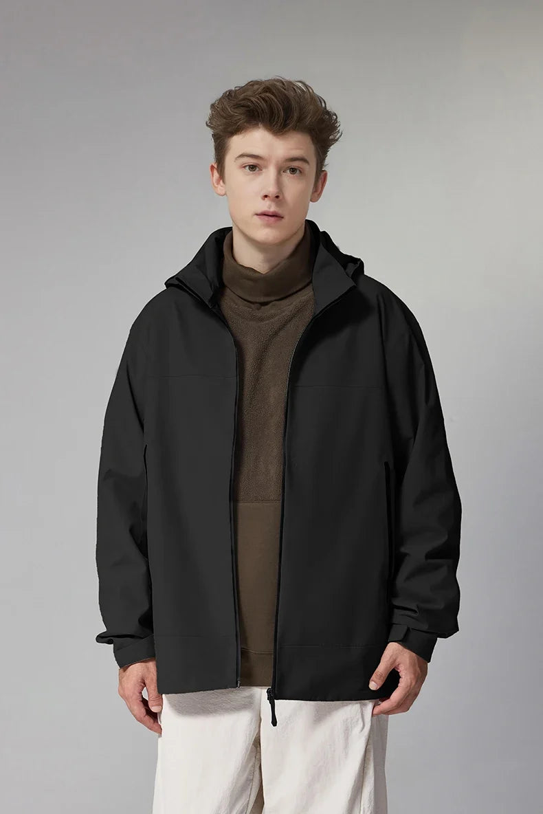 High-Collar Zipper Jacket