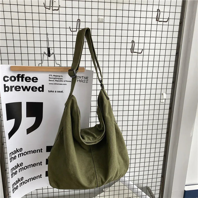 Large Canvas Crossbody Shoulder Bag