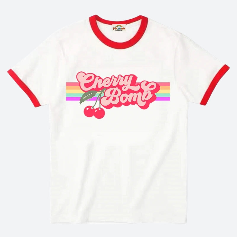 Y2K Cherry Bomb Ringer Tee