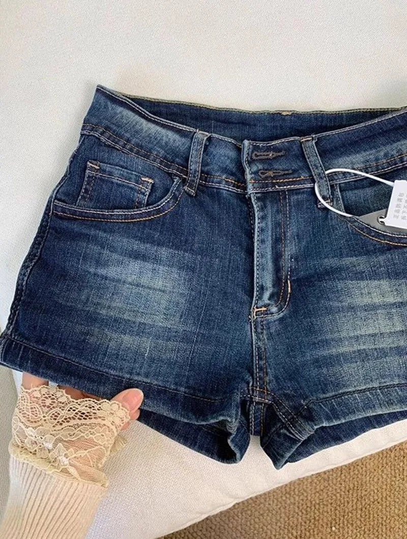 Y2K Dark Wash Denim Mini Shorts