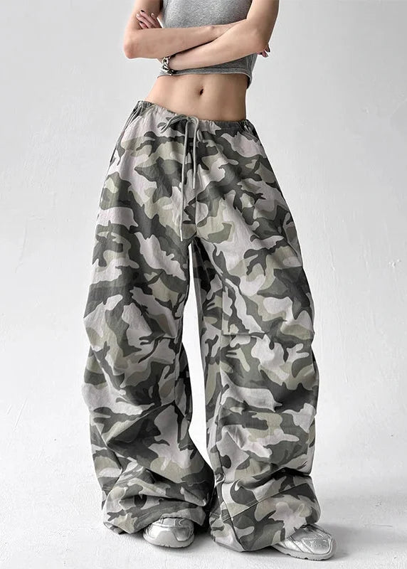 Y2K Drawstring Camo Baggy Pants