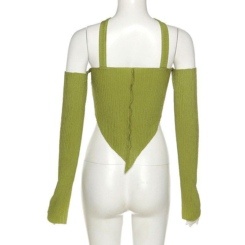 Y2K Flare Sleeved Halter Top