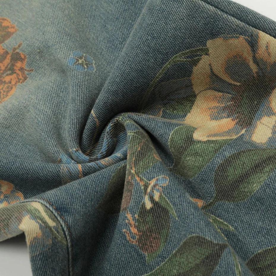 Y2K Floral Wide Leg Jeans