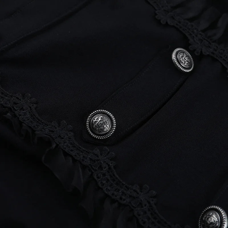 Y2K Goth Button Top