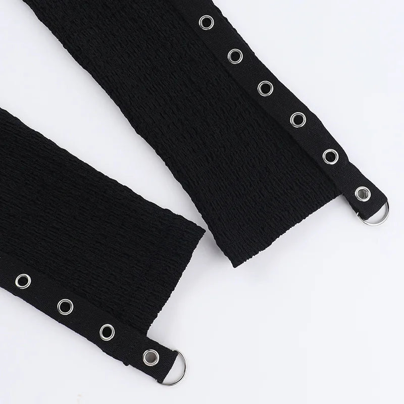 Y2K Goth Fishnet Cut Out Top