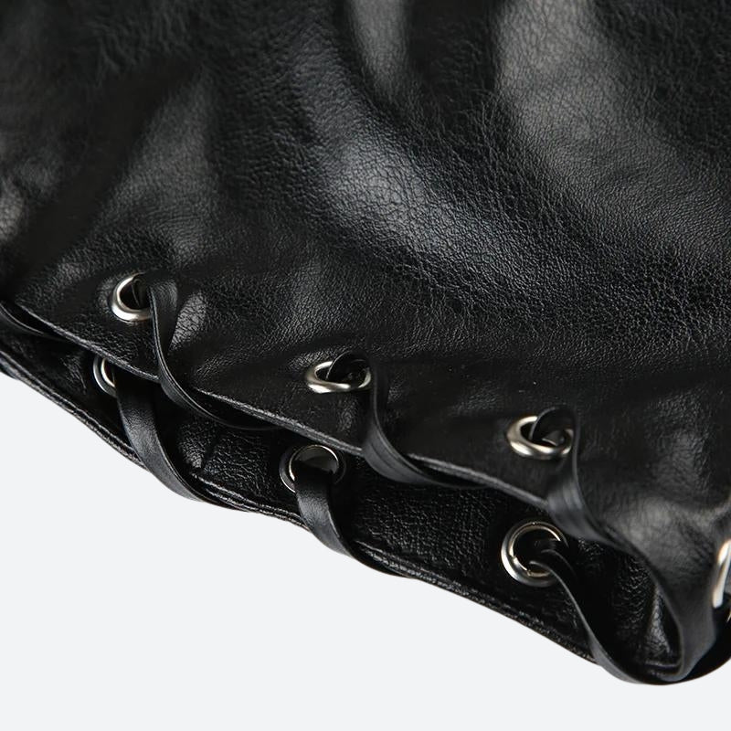 Grunge Faux Leather Mini Skirt