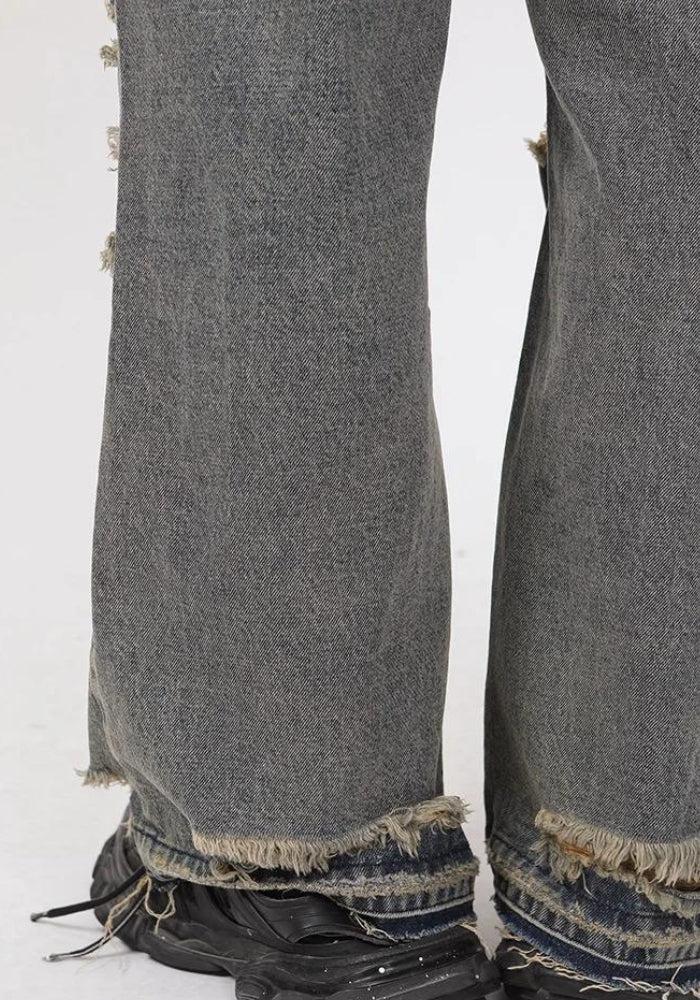 Y2K Grunge Ripped Straight Leg Jeans