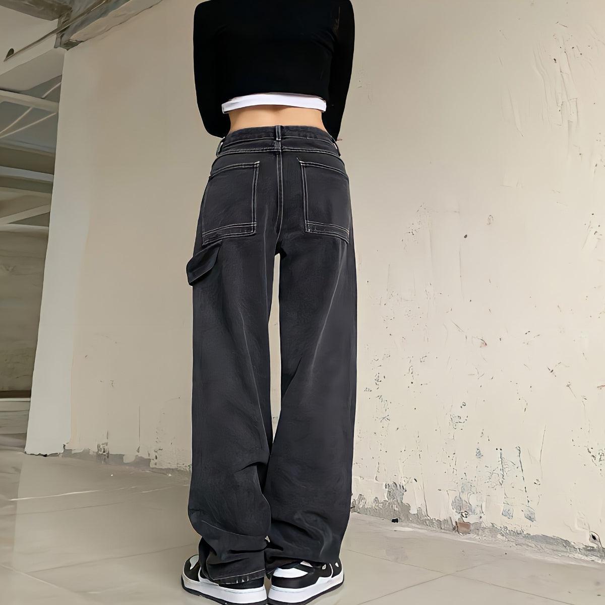 Y2K Grunge Skeleton Hand Jeans