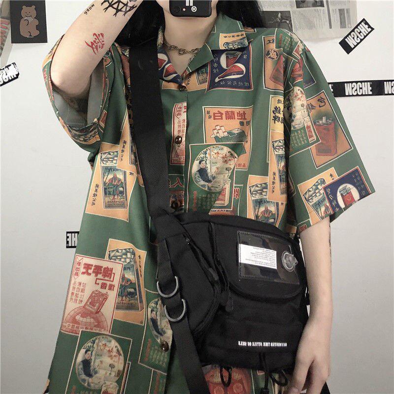 Y2K Japanese Print Shirt