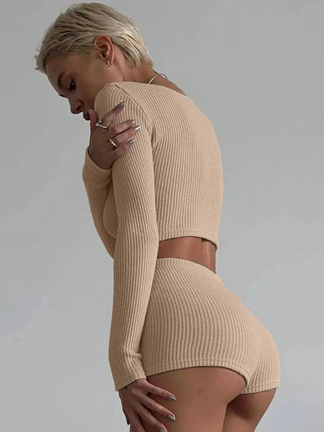 Y2K Knitted Two Piece Set