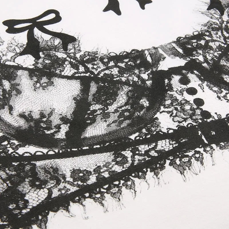 Y2K Lace Bra Baby Tee