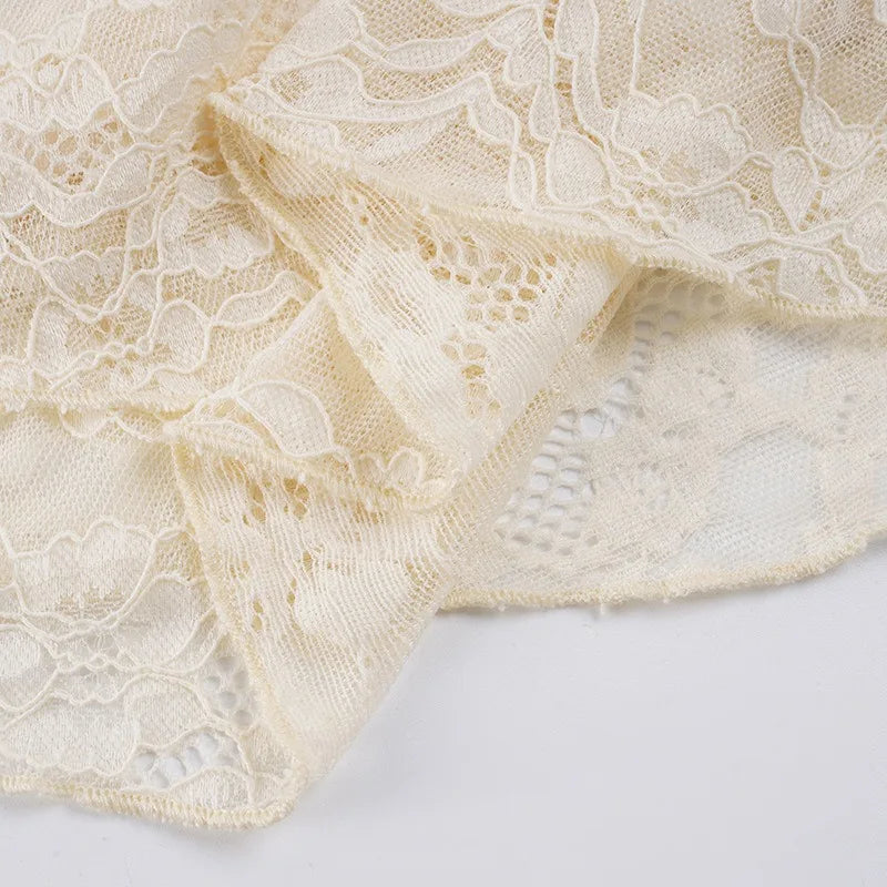 Y2K Lace Ruffle Mini Dress