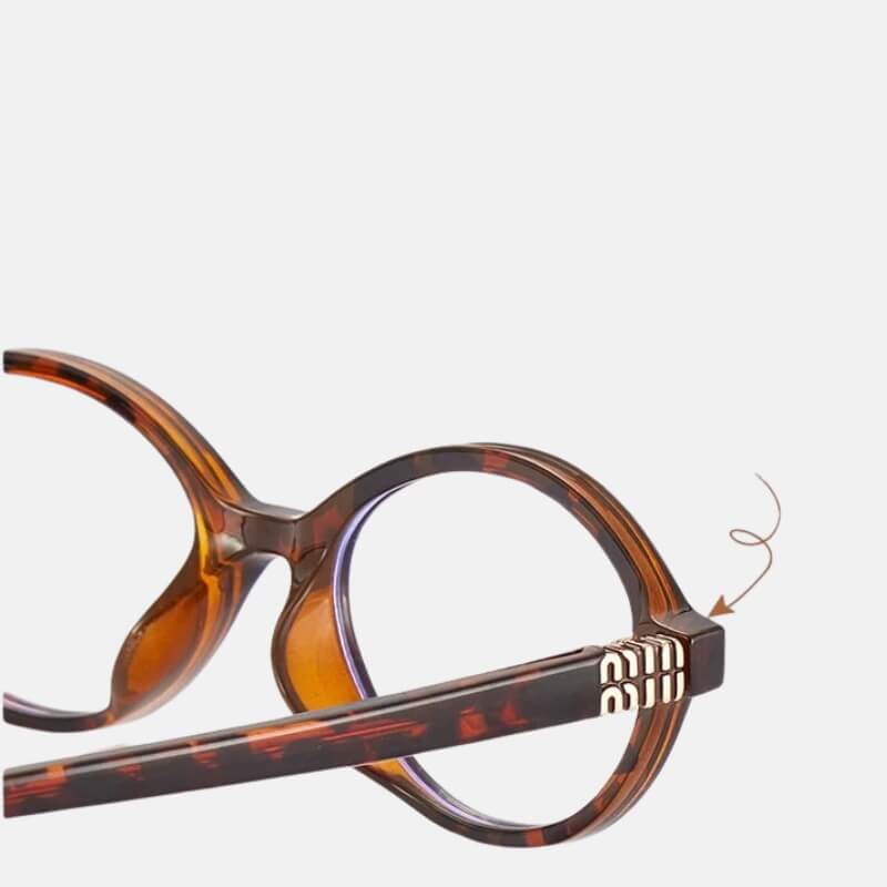 Y2K Leopard Oval Frame Glasses