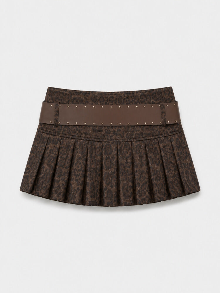 Y2K Leopard Pleated Skort