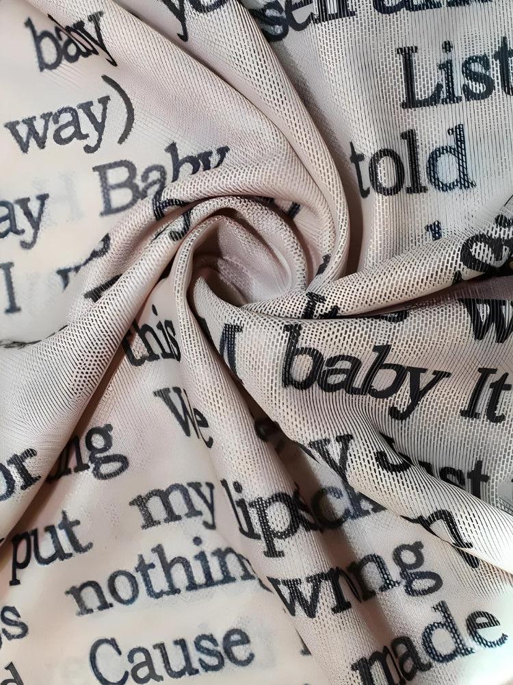 Y2K Letter Printed Top with Gloves