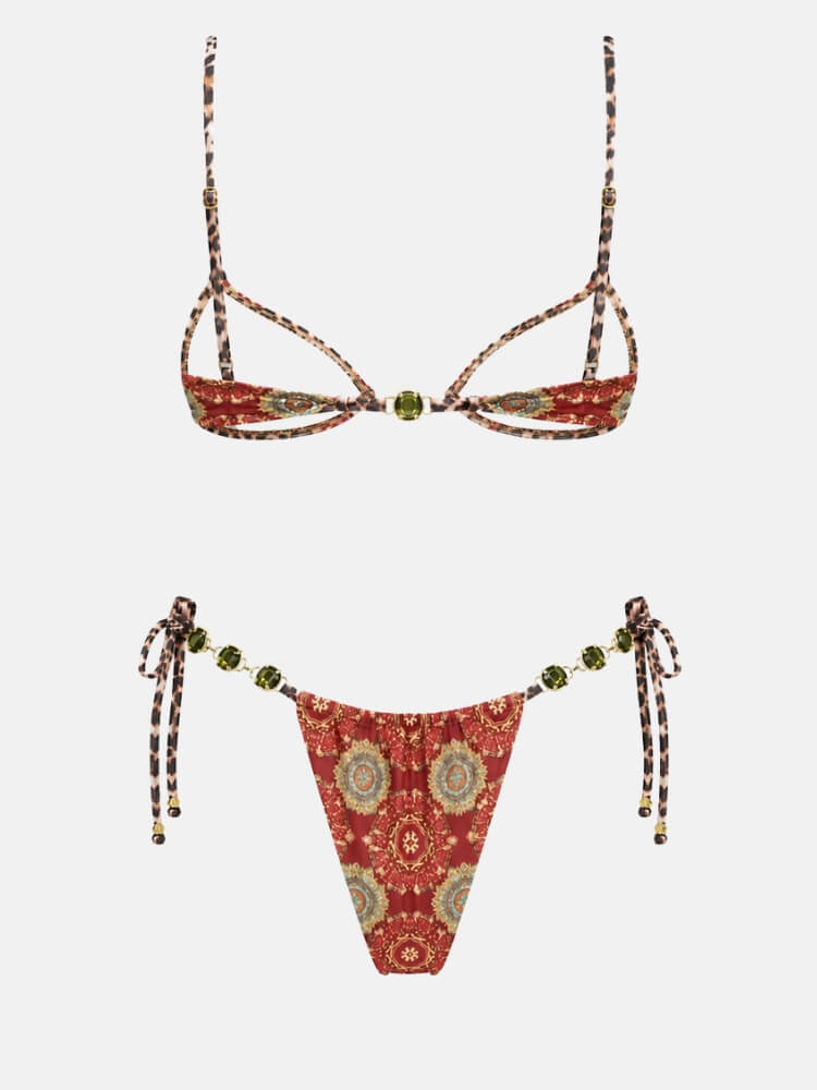 Y2K Paisley Bikini Set
