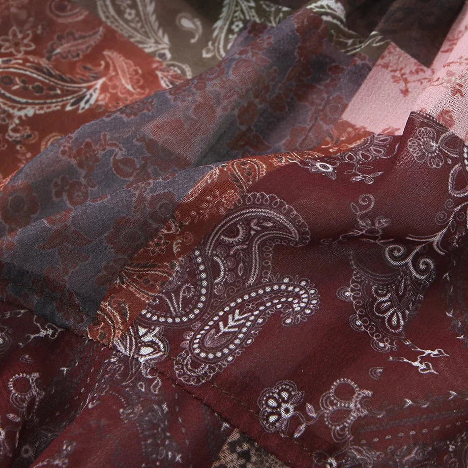 Y2K Paisley Mesh Top